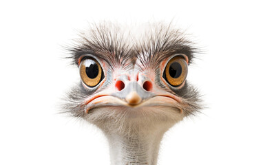 Ostrich Exploration Isolated on Transparent Background PNG.