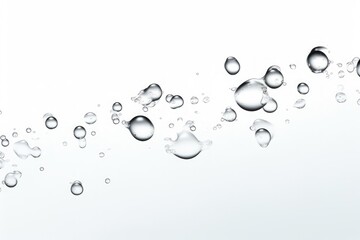 A close up of a wave of water with bubbles on a white background.