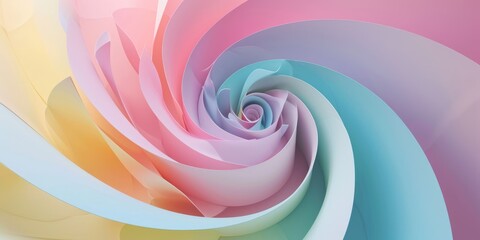 Banner of abstract background with swirls in soft pastel colors