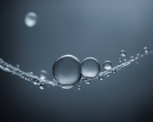 Glistening Water Bubbles Illustration on Dark Background