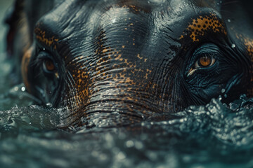A close-up of a big beautiful elephant outdoors