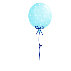 blue balloons with ribbon