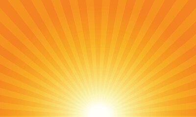 Obraz premium orange sunburst background. summer radial rays background pattern