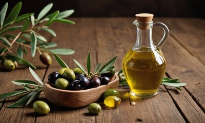Golden Harvest: Olive Oil Radiance in Rustic Splendor