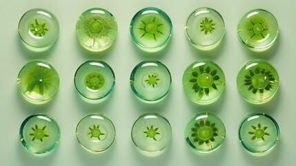 A variety of transparent cells from the origin of life.