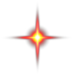 red star light flare isolated