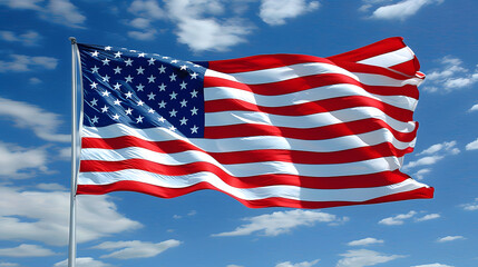 USA flag  against the sky