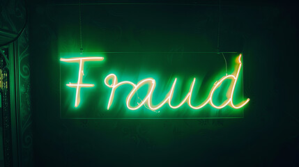 Obraz premium Fraud written in neon sign letters 