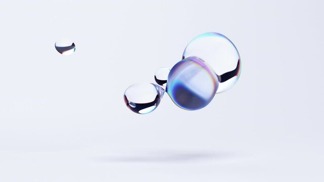 Abstract 3d render, animation of liquid bubbles, 4k seamless looped video