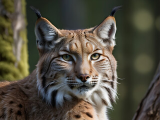 Obraz premium Lynx in Close-Up - Enigmatic Wild Cat Portrait for Design Projects