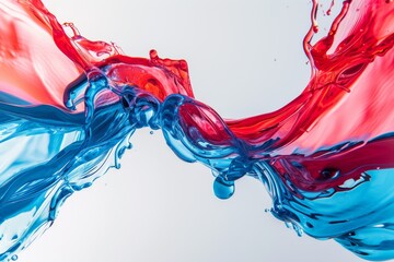 abstract color blue and red splash isolated on white background
