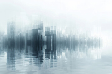 Abstract images of buildings and reflection of water.