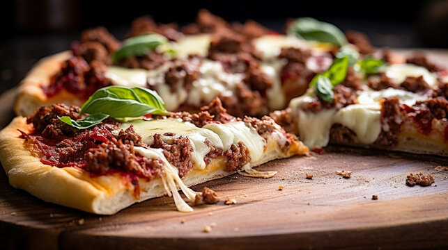 pizza with salami   high definition(hd) photographic creative image