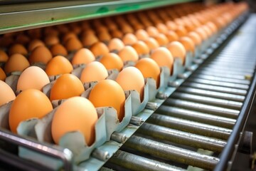 Egg production and consumerism in automated farming.