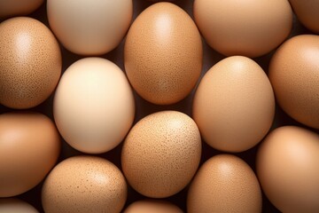 Concept of fresh brown chicken eggs and food ingredients