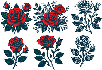 Layer Rose Bouquet Vector
