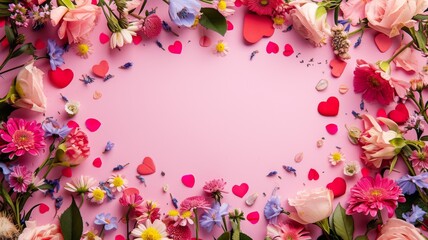 beautiful spring flowers on paper background
