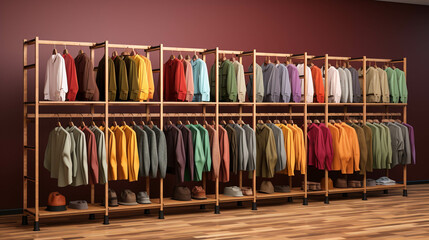 shelf with clothes   high definition(hd) photographic creative image