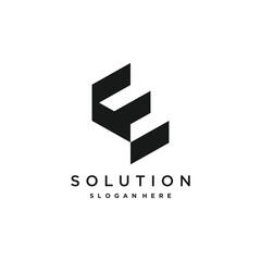 Letter E logo design element vector idea with creative simple idea