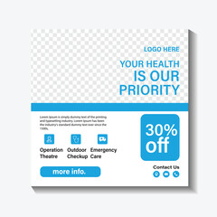 healthcare prevention banner or square flyer for social media post template