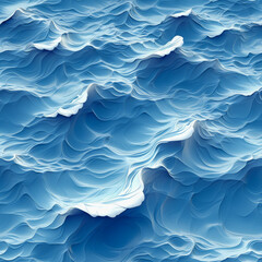 Obraz premium Waves as background pattern on a seamless tile, ai generated