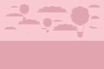 pink balloon scenery background