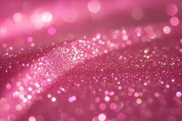 A close-up view showcasing the intricate details of a sparkling pink glitter background.