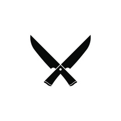 knife silhouette logo design concept