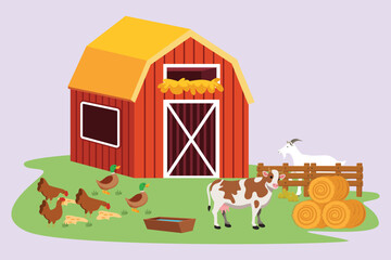Farmer activity. Agricultural concept. Colored flat vector illustration isolated.