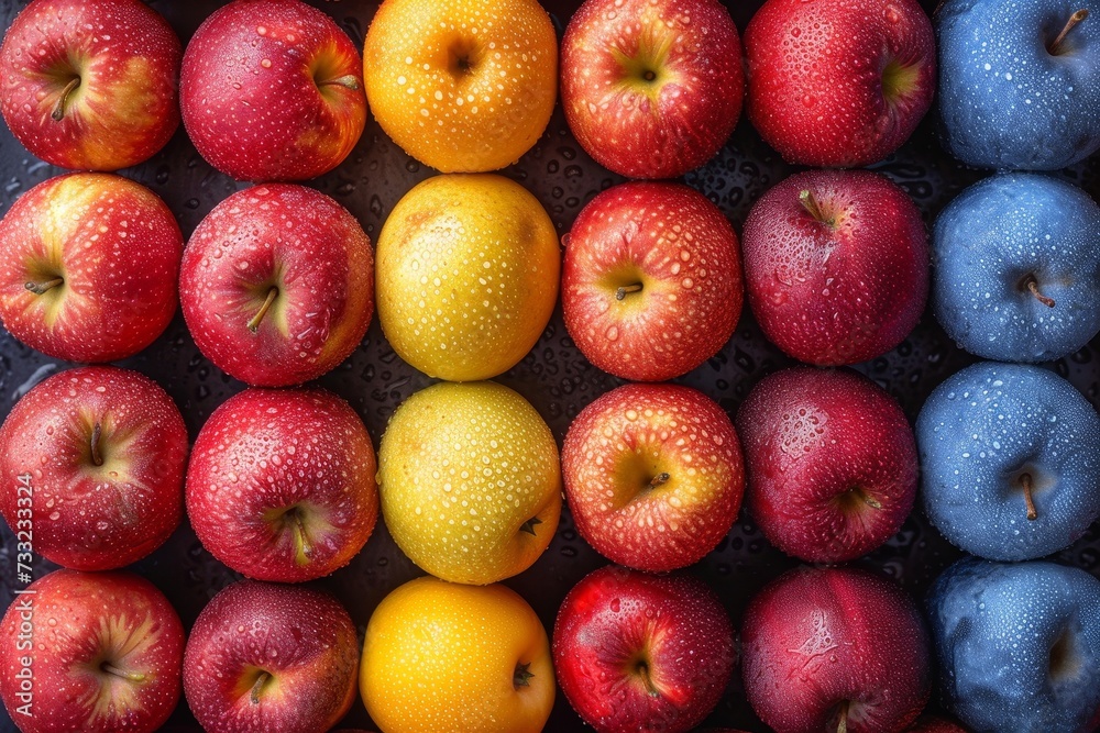 Poster A collection of apples arranged in a close proximity to each other, creating a visually appealing display.