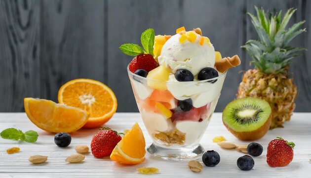 Generated image of ice cream with fruits