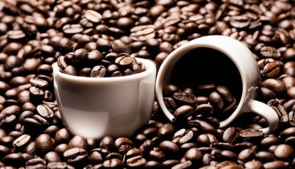 A cup of coffee with a spoon in it