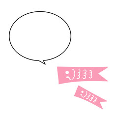 シンプルなこいのぼりの吹き出し　ピンク
