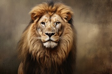 Image of a male lion. Ai generated - obrazy, fototapety, plakaty