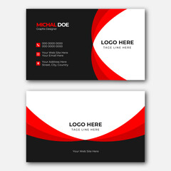
Modern and simple business card design. Double-sided creative business card vector design template. Vector illustration design. Horizontal layout, Print...