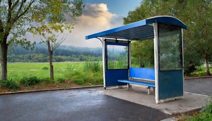 Generated image of an empty bus stop