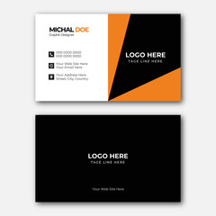 Modern and simple business card design. Double-sided creative business card vector design template. Vector illustration design. Horizontal layout, Print...