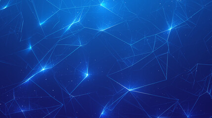 Futuristic Digital Network Explosion in Abstract Blue Cyberspace