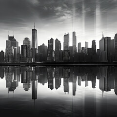 Naklejka premium Architectural Elegance: A Photographic Exploration of City Skylines and Structural Beauty. 