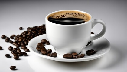 A cup of coffee with cream on top