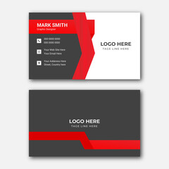 Naklejka na ściany i meble Modern and simple business card design. Double-sided creative business card vector design template. Vector illustration design. Horizontal layout, Print...