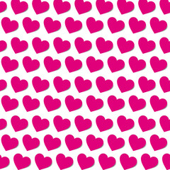 Pink heart diagonal pattern on a white background.