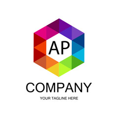 Fototapeta premium AP letter logo creative design with vector graphic, AP simple and modern logo