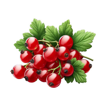 Red currant isolated on transparent background Ai generative.