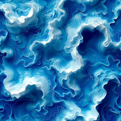 Waves as background pattern on a seamless tile, ai generated