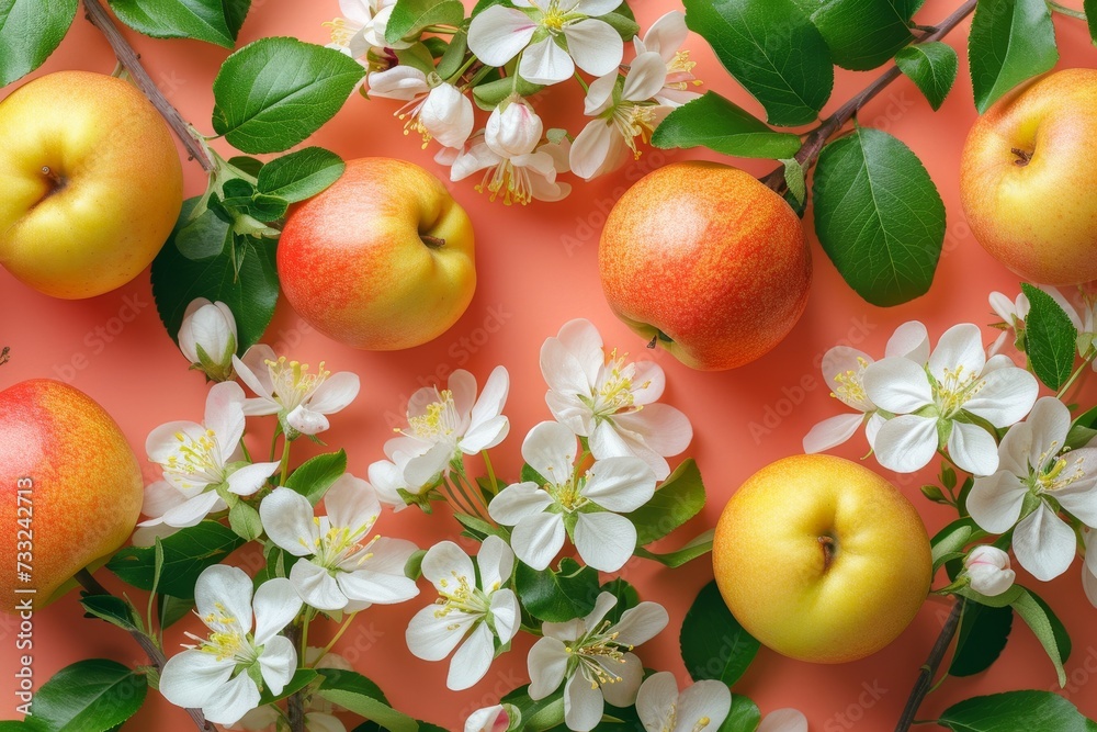 Poster A collection of apples arranged on top of a table in a neat and orderly manner.