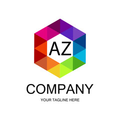 AZ letter logo creative design with vector graphic, AZ simple and modern logo.