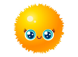 Vector illustratuon of sun in kawaii style
