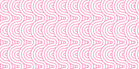 Fototapeta na wymiar Modern diamond geometric ocean spiral pattern and abstract circle wave lines. pink seamless tile stripe geomatics overlapping create retro square line backdrop pattern background. Overlapping Pattern.