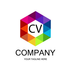 CV letter logo creative design with vector graphic, CV simple and modern logo.